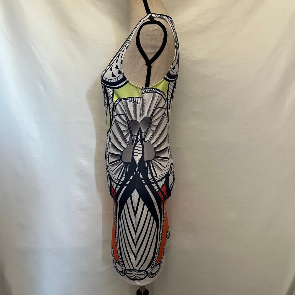 Jealous Tomato Y2 Bodycon Dress Sz S Art Deco Club Tribal Festival Geometric - Picture 4 of 13